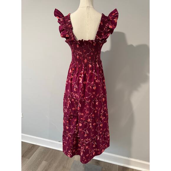 Hill House Ellie Nap Dress Burgundy Botanical Size XL - Picture 3 of 8